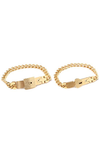 Miniso B00070-15 Couple Jewelry Stainless Steel Bracelet Love Lock Bracelet Can Be Opened Key Pendant Neckl
