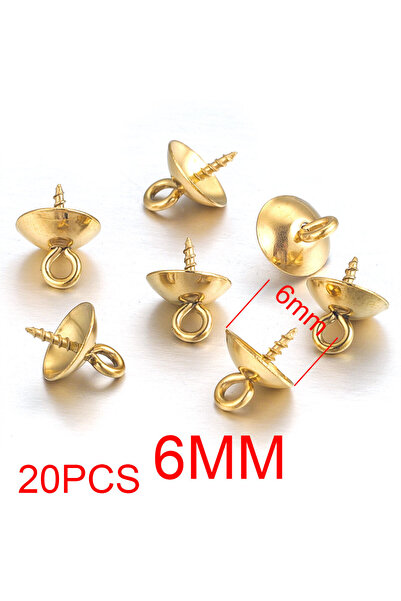 Choice مسمار ذهبي 6 مم 20 قطعة من الفولاذ المقاوم للصدأ مسمار عين دبوس الكفال...