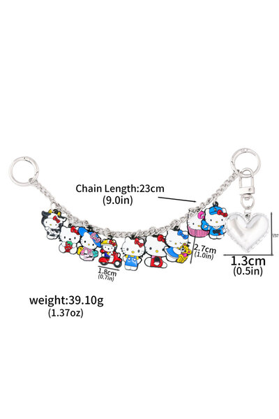 Miniso BG00043 سوار مينا ملون قابل للفصل بتصميم فتاة لطيفة من سانريو باللون الوردي مع قلادة من المينا بتصميم هالو كيتي، يمكنكِ صنعه بنفسكِ