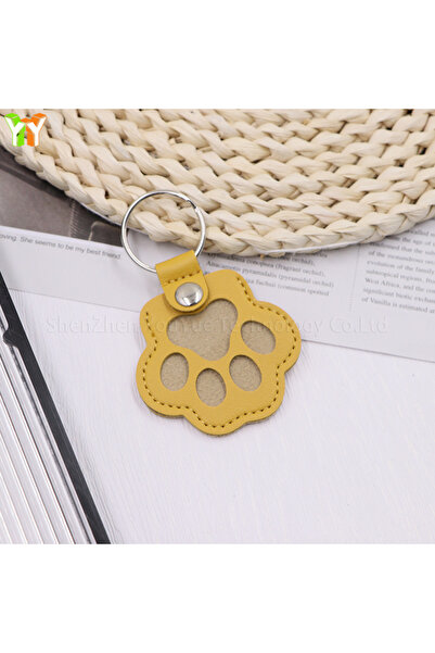 Choice حقيبة تخزين شعر الحيوانات الأليفة الجلدية التذكارية الصفراء على شكل مخ...