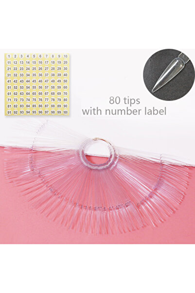 Choice 80 قطعة من أعواد عرض الأظافر الشفافة الحادة، 80/50/20 قطعة، عينة أظافر...
