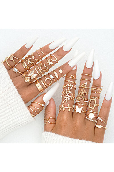 Choice AYA6183201 مجموعة من 58 خواتم على شكل قلب عتيق على شكل ثعبان وفراشة لل...