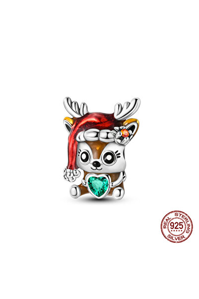 Choice KTC1358 سحر أصلي من الفضة 925 على شكل سلسلة سانتا كلوز إلك يناسب سوارً...