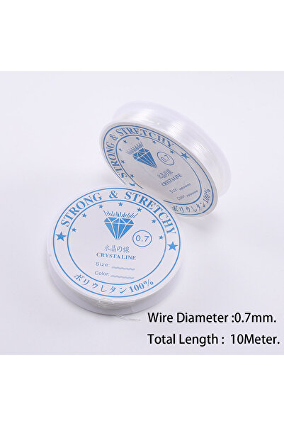 Choice حبل مرن شفاف دائري من الكريستال بطول 0.7 مم × 10 م، 0.4/0.5/0.6/0.7/0....