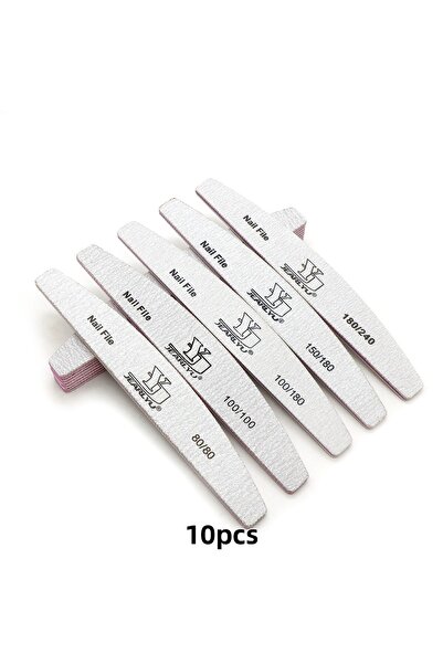 Choice مجموعة من 10 قطع من ملفات الأظافر على شكل نصف قمر، 5/10/25 قطعة، حبيبا...