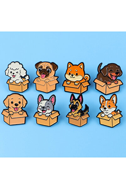 Choice 1 دبوس مينا على شكل قطط وكلاب سعيدة، دبابيس حيوانات كرتونية للنساء، دب...