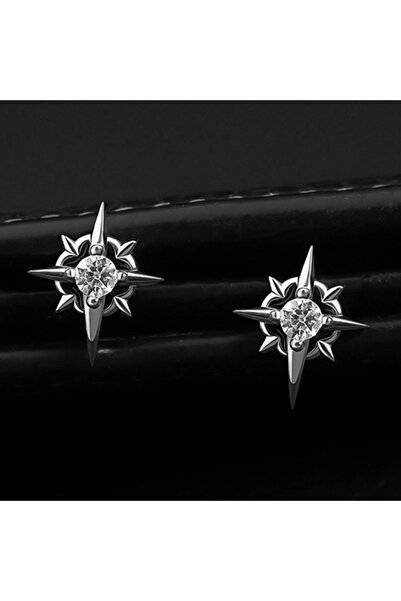 Choice AEH60443 Black CZ Metal Star Earring Stud For Men Women Hip Hop Style ...