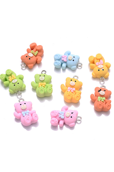 Choice5 random mix iYOE 10pcs/lot Multicolor Resin Bear Charms Cartoon Animal...