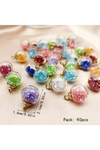Choice مزيج الألوان 40 قطعة 40 قطعة/الحزمة قلادة كرة زجاجية شفافة DIY إكسسوار...