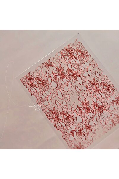 NAILFYOU ملصقات أظافر فنية MS762 5D على شكل عقدة فيونكة من الدانتيل الأحمر وا...