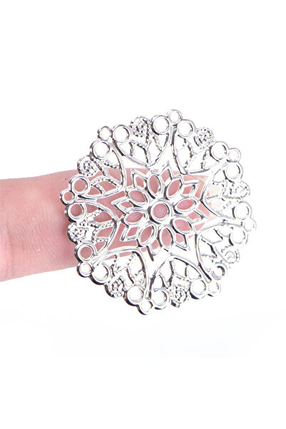 Choice 50 قطعة من موصلات الزهور البرونزية البيضاء المصنوعة يدويًا لصنع المجوه...