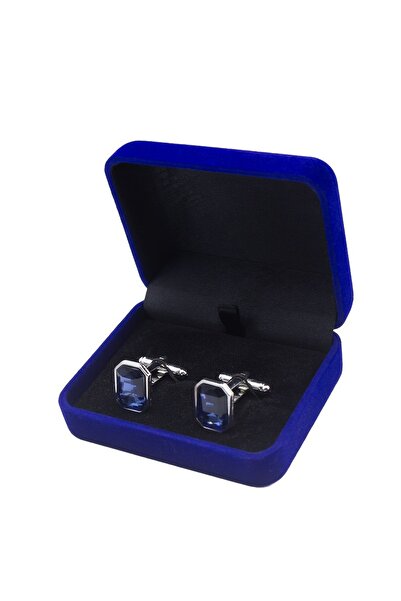 Choice Blue and Black Box High-end Flocked Cufflink Box Men's Business Gift B...