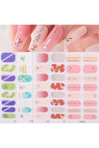 Choice ٥ ورقات (٨٠ رأسًا) ملصقات أظافر ملونة خالية من الخبز من دوبامين، رقائق...