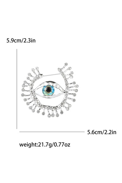 Choice دبابيس بروش فضية متعددة الألوان بتصميم عيون مرصعة بأحجار الراين الكلاس...