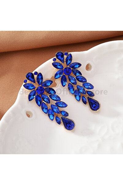 Choice أقراط أنيقة زرقاء عتيقة رائعة من حجر الراين الأزرق المقلد للنساء، مثال...