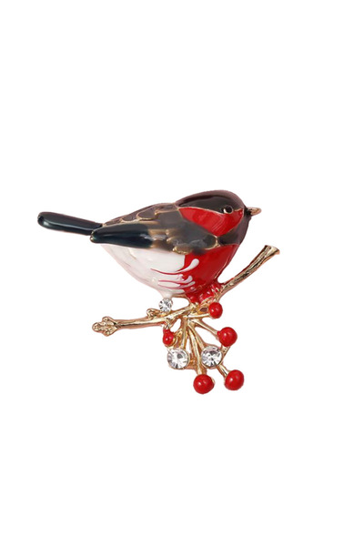 Choice 04zhuomuniao- دبابيس طيور حمراء رقيقة مرصعة بأحجار الراين على أغصان ال...