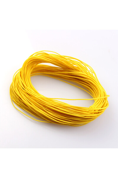Choice حبل مطاطي أصفر 1 مم × 24 متر، حبل مطاطي مضفر 1 مم 24 متر، خيوط خرز، خي...
