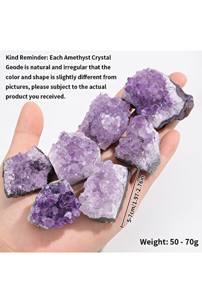 Choice قطعة واحدة - أرجواني (50-70 جم) 30-70 جم من أحجار الجيود الجمشت الطبيع...