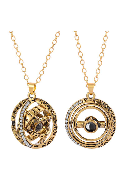 Choice قلادة "أحبك" مطلية بالذهب الوردي، طولها 45 سم، مزينة بـ 100 لغة، هدية ...