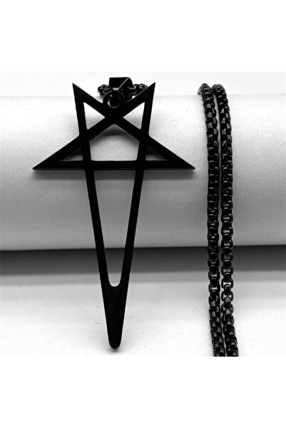Choice قلادة على شكل نجمة خماسية على شكل بانك قوطي من BK مقاس 60 سم للنساء وا...