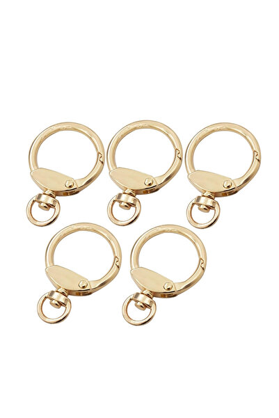 Choice 5 قطع من الذهب، مشابك مفاتيح دائرية، خطافات سريعة مع حلقات دائرية دوارة، بوابة زنبركية، حلقات دائرية، أبازيم، ملحقات DIY