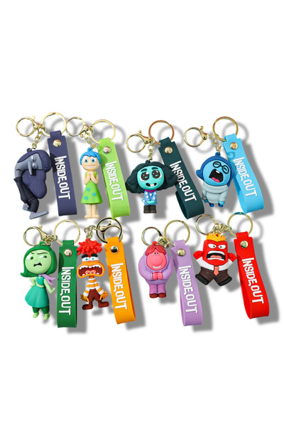 Miniso 8 قطع من سلسلة مفاتيح ديزني الكرتونية "من الداخل إلى الخارج 2" ثلاثية ...