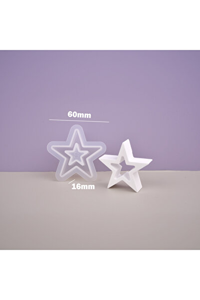 Choice قالب سيليكون ثلاثي الأبعاد على شكل نجمة مجوفة خماسية الرؤوس، صناعة زينة من الجبس والراتنج، 1608558-S