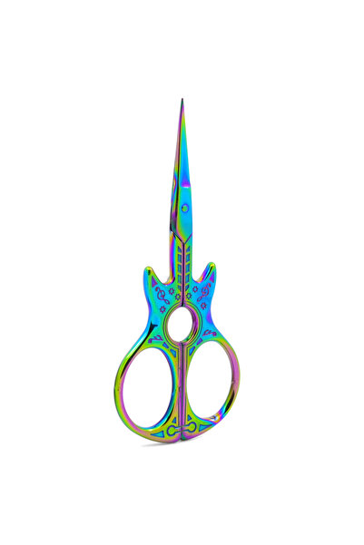 Choice Iridescent Vintage Style Guitar Scissors for Nail Art, Sewing, Embroid...