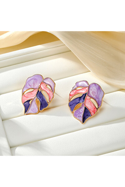 Choice زوج واحد من أقراط الأذن النسائية الملونة المصنوعة من سبائك معدنية على ...