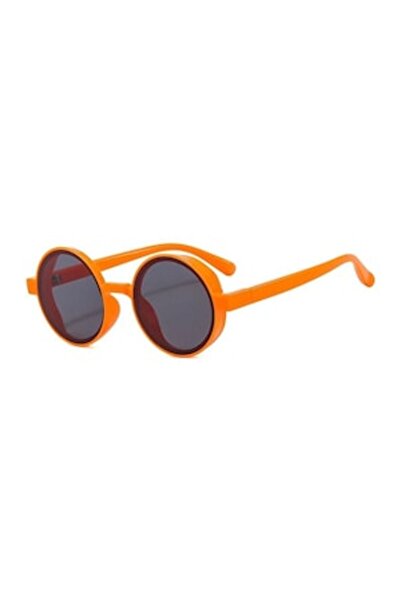 UnderShop Round Sunglasses, Retro Punk Party, Unisex, Orange, UV400 Protection