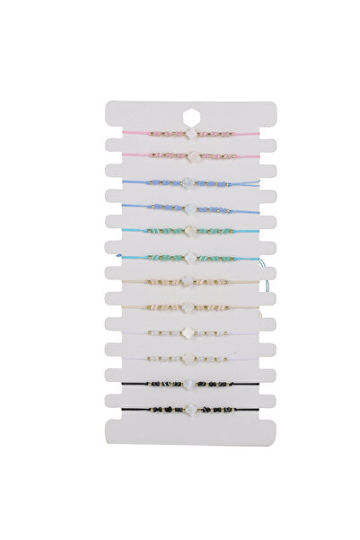 Choice 12pcs 12pcs/set Beaded Braided Rope Bracelet Set Handmade Adjustable Bracelets For Women Fashion Jew