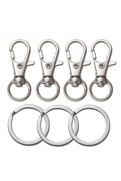 Choice 14 x 32mm Rhodium 20Pcs Swivel Clasps Set Lanyard Snap Hooks with Key ...