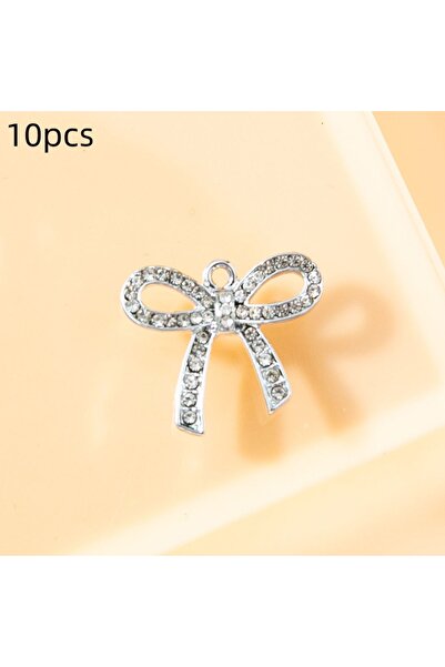 Choice 10 قطع فضية، 10 قطع قوس، قلادة من الألماس، سوار، سلسلة مفاتيح نسائية، قلادة DIY، مطلية بالكهرباء من السبائك