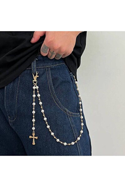 Choice Gold Color IngeSight.Z Exquisite Luxury Imitation Pearl Keychain Walle...