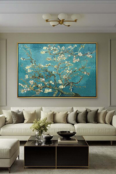 Wallivo Van Gogh Bahar Dalı Badem Çiçekleri Eseri Post-Empresyonist Siyah Met...