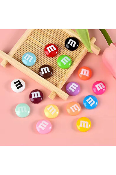 Choice 14 مم 20 قطعة 20 قطعة من خرز حلوى الشوكولاتة الراتنجية M الفاصولياء كا...