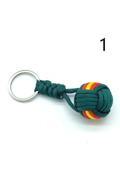 Choice 1 حبل منسوج من المظلة العسكرية وسلسلة مفاتيح على شكل كرة وسلسلة مفاتيح...