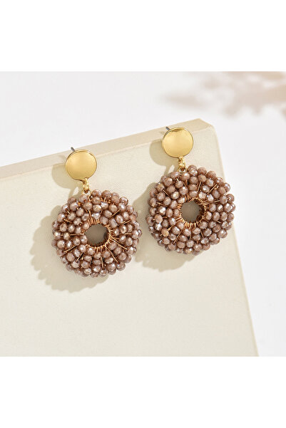 Choice Coffee brown Handmade round Bead Earrings Fashionable Minimalist Desig...