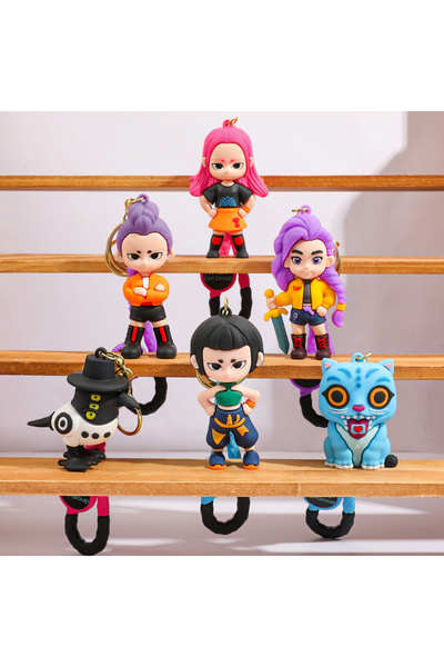 Miniso 6 قطع جديدة من شخصيات أنمي نمر صائدي الشياطين من كيبوب، دمية محشوة ناعمة، حقيبة سيارة كاواي، ديكور