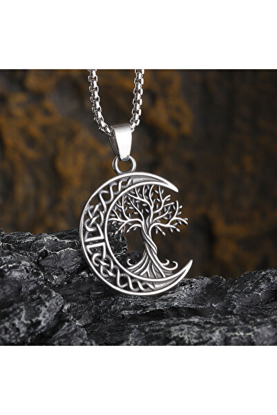 Choice AL20964- قلادة فضية على شكل شجرة العالم النوردية، عقدة سلتيك، شجرة الح...