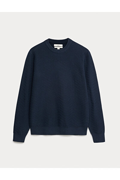 Marks & Spencer Pamuk Karışımlı Yuvarlak Yaka Kazak