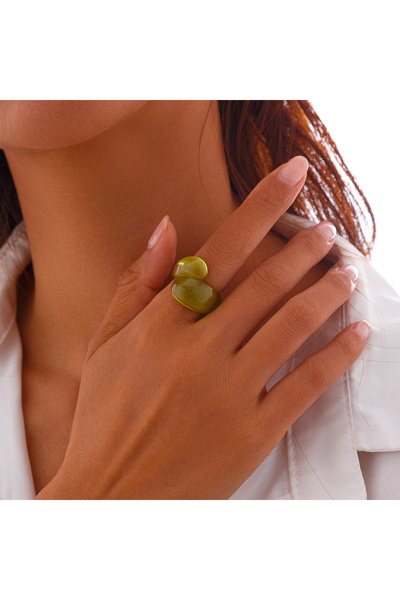 Choice حلقات نسائية شفافة من الراتنج متعدد الألوان من Ingemark على شكل قطرة م...