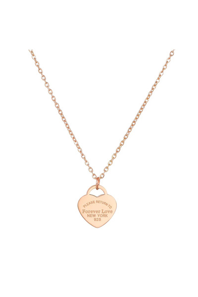 Choice قلادة نسائية من الذهب الوردي، سوار مزدوج الوجهين من الألماس على شكل قل...