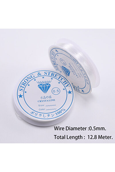 Choice حبل مرن شفاف دائري الشكل من الكريستال للمجوهرات، 0.5 مم × 12.8 م، 0.4/...