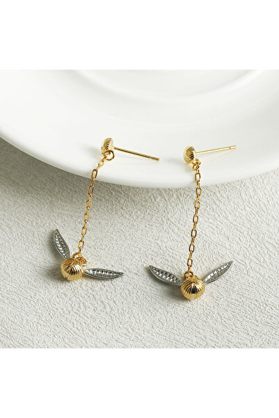 Choice أقراط ذهبية صغيرة على شكل جناح سنيتش، هدية مثالية للسيدات للاستخدام اليومي والعائلي.