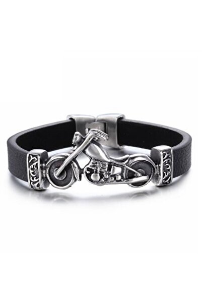 Choice A7645-سوار معدني من الجلد بطبقة واحدة على شكل دراجة نارية للرجال، سوار سحري للدراجة