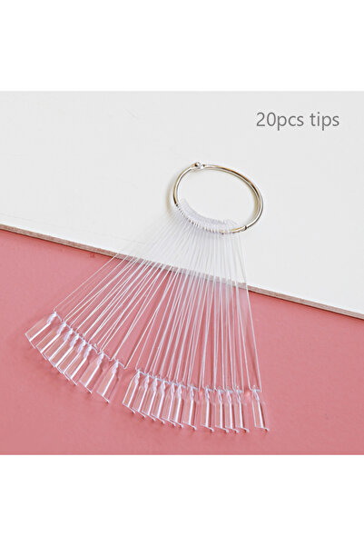 Choice 20 قطعة من أعواد عرض الأظافر المربعة الشفافة 80/50/20 قطعة، عينة أظافر...