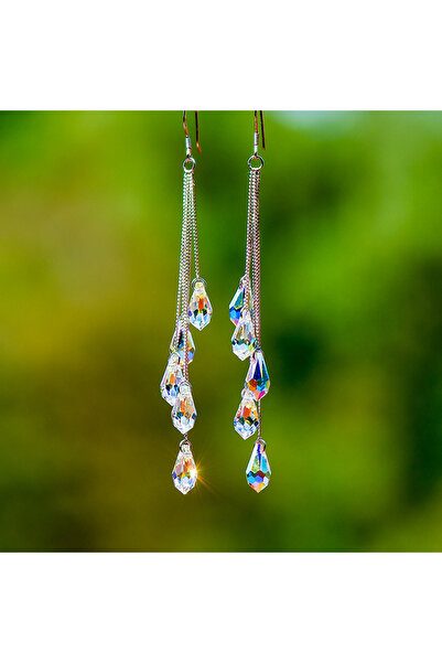 Choice أقراط E554-BAIJINSE العصرية من الكريستال على شكل قطرة ماء للنساء، أقرا...