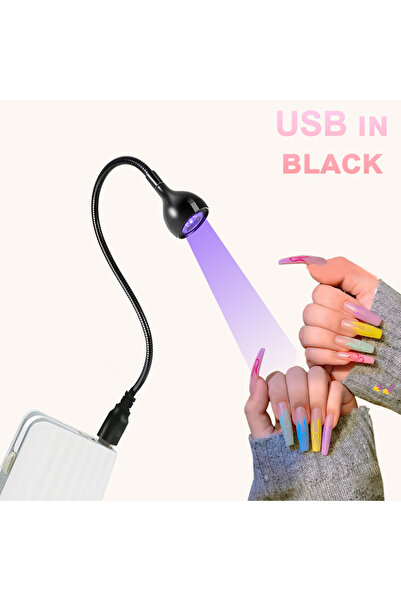 Choice مصباح USB محمول أسود LED بالأشعة فوق البنفسجية لتجفيف سريع للأظافر اله...