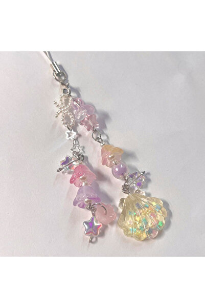 Choice سلسلة هاتف من الخرز الصدفي الأصفر، نجمة رائعة على شكل زنبق الوادي، سلس...